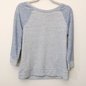 Merona Heather Blue Fitted Boatneck Sweatshirt M